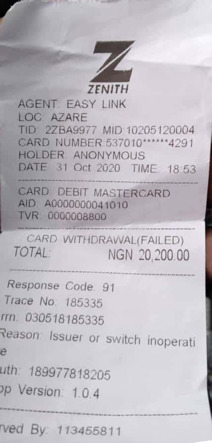 zenith contactless card|zenith bank receipt.